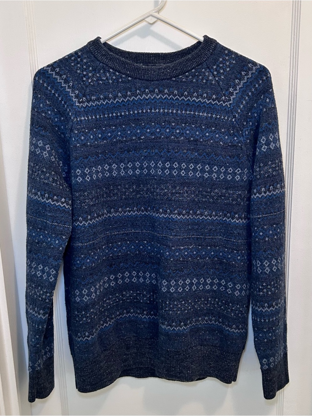 GAP Blue Fair Isle Cotton Crewneck Pullover Knit Sweater Men’s M